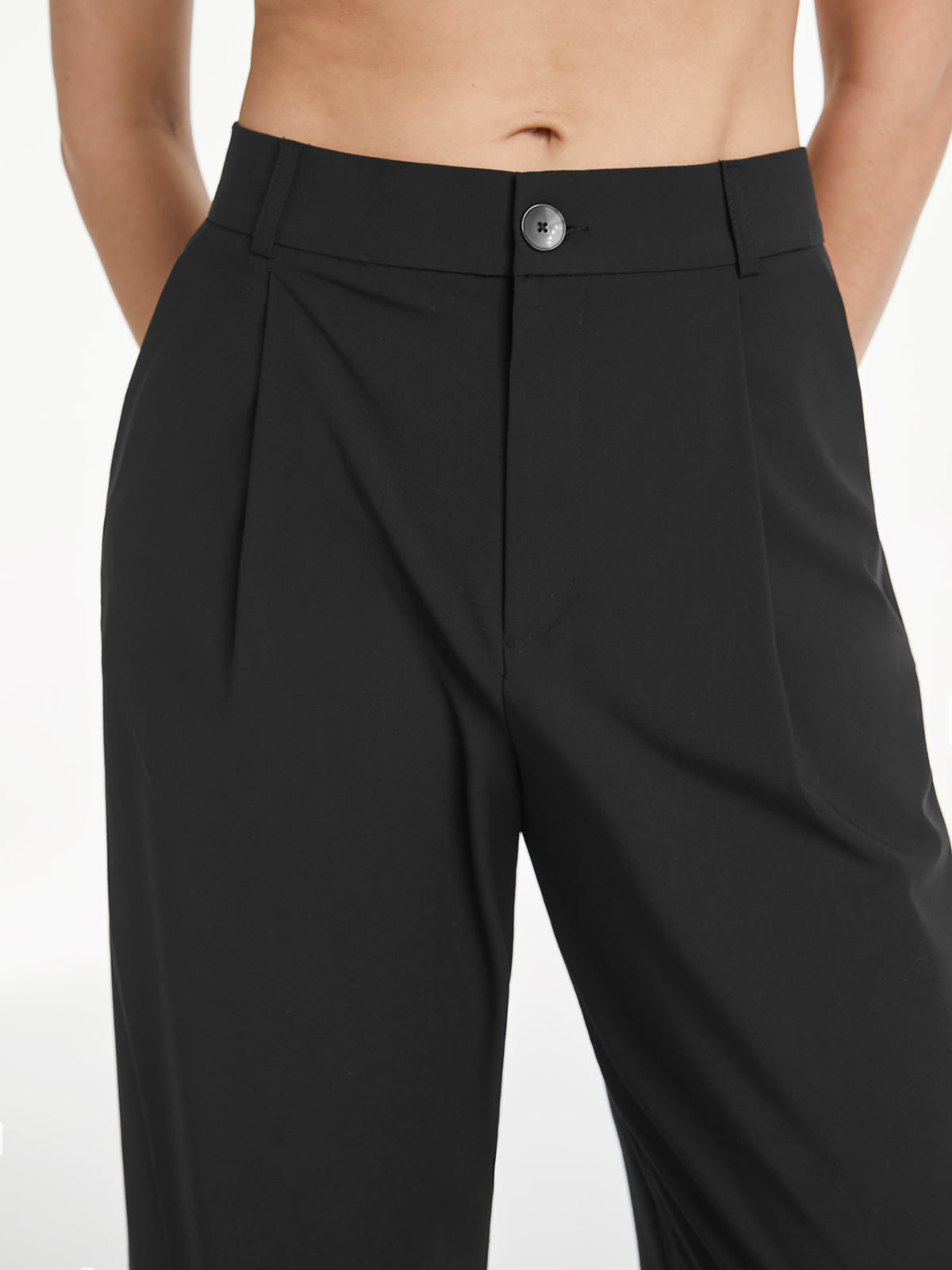 ELA™ | High Waisted Relaxed Straight Leg Dress Pants