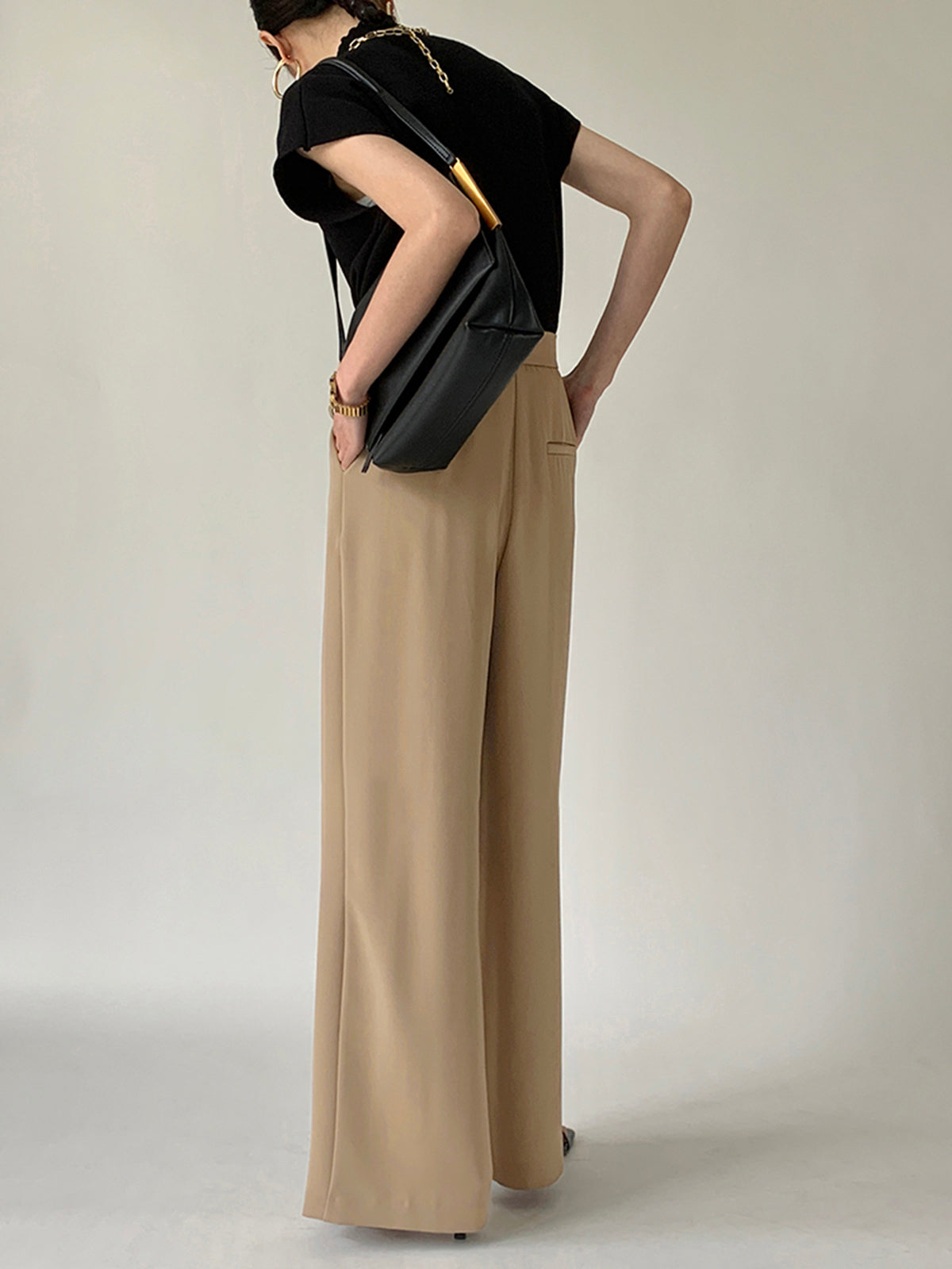 ELA™ | Tie Waist Flowy Wide Leg Dress Pants