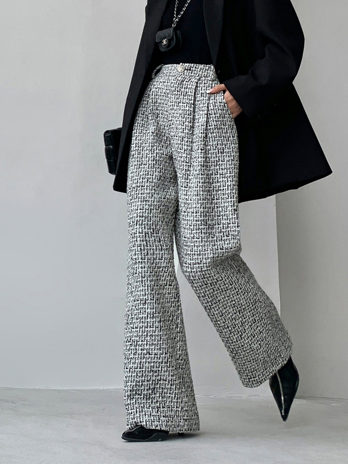 ELA™ | Tweed Wide Leg Dress Pants