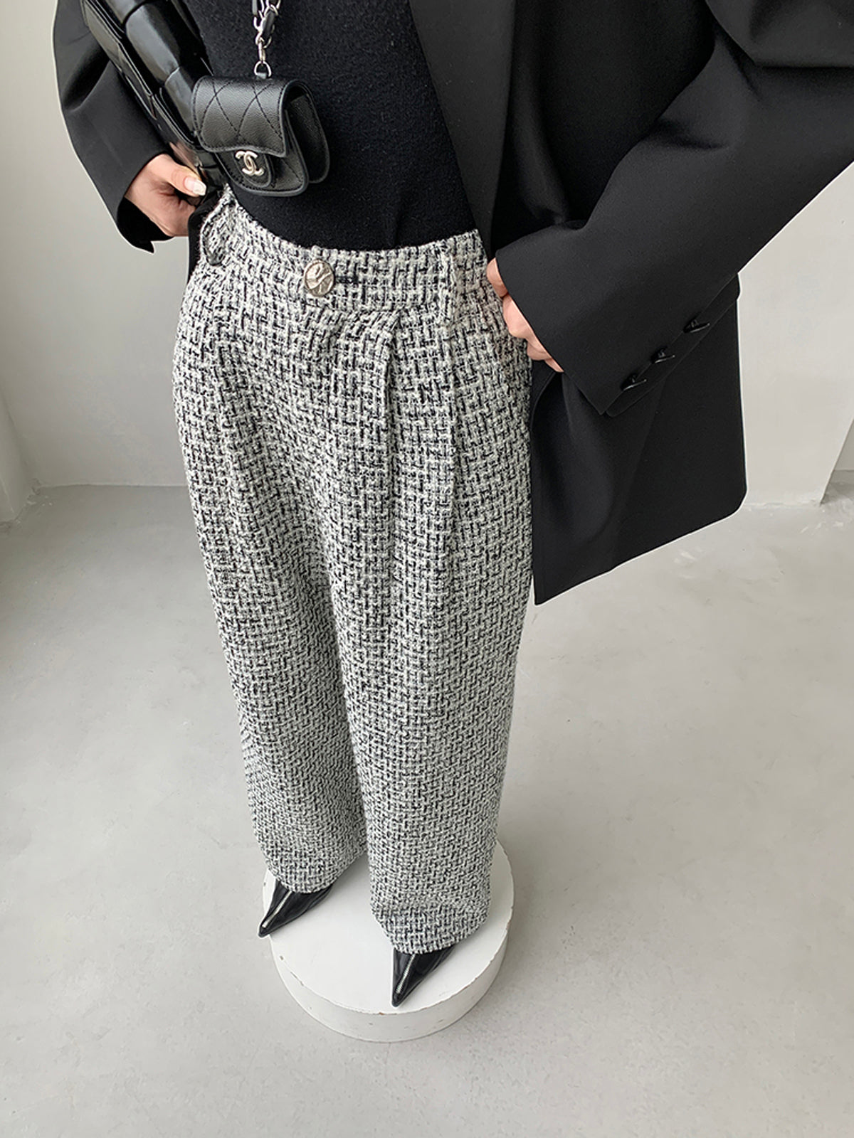 ELA™ | Tweed Wide Leg Dress Pants