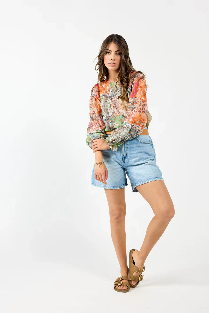 ELA™ | Patch Print Blouse