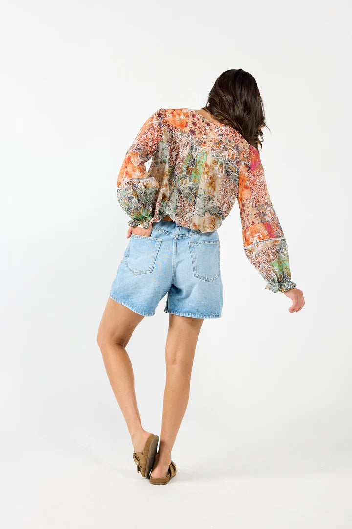 ELA™ | Patch Print Blouse