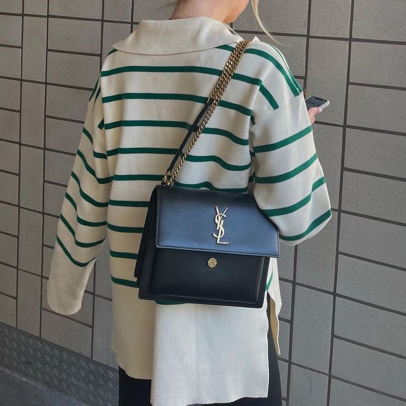 ELA™ | Green Striped Sweater