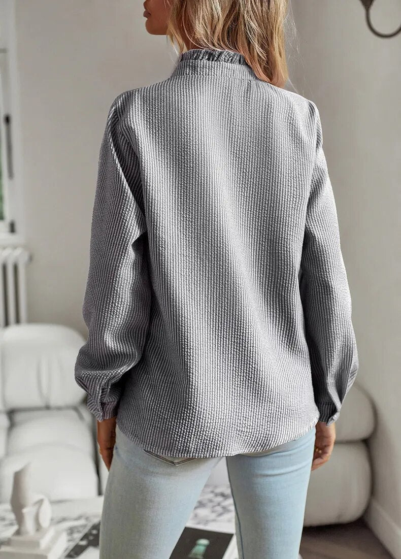Jade - Ruffle Long Sleeve Shirt