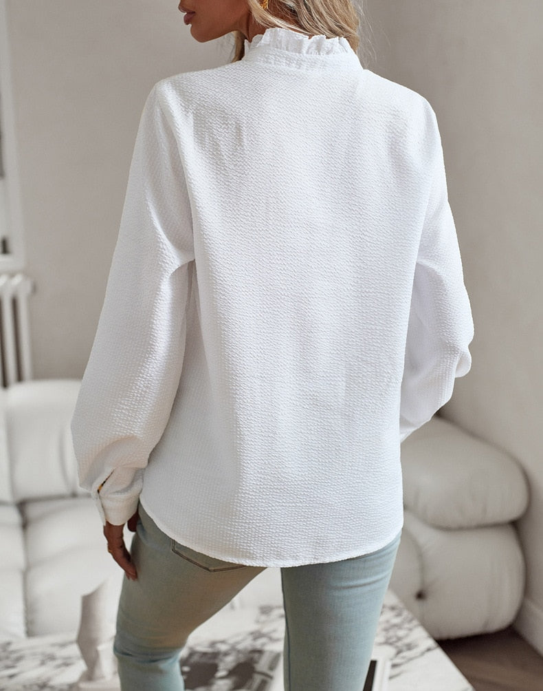 Jade - Ruffle Long Sleeve Shirt
