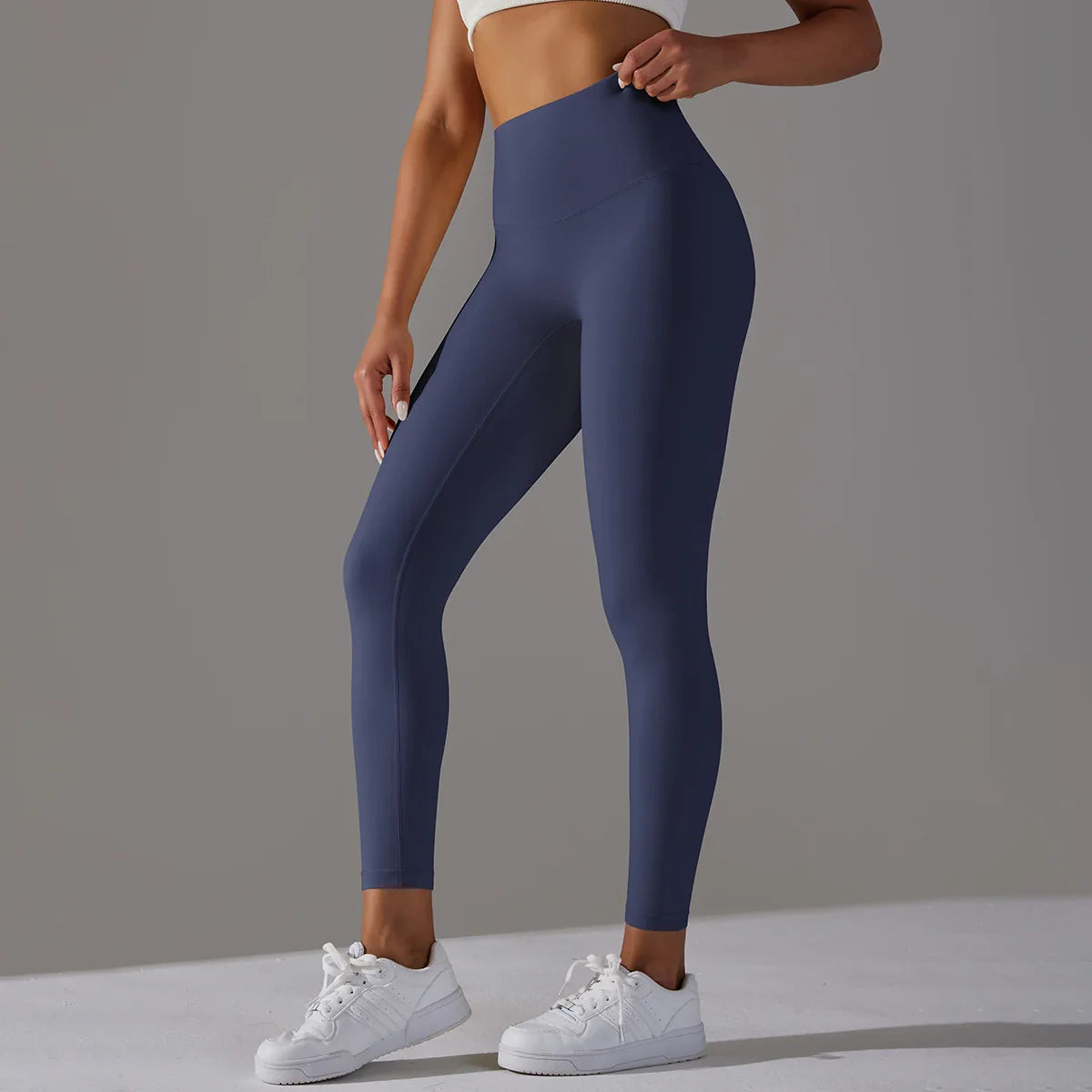 EXCLUSIVE™ High-Waisted Seamless Leggings Blue Grey