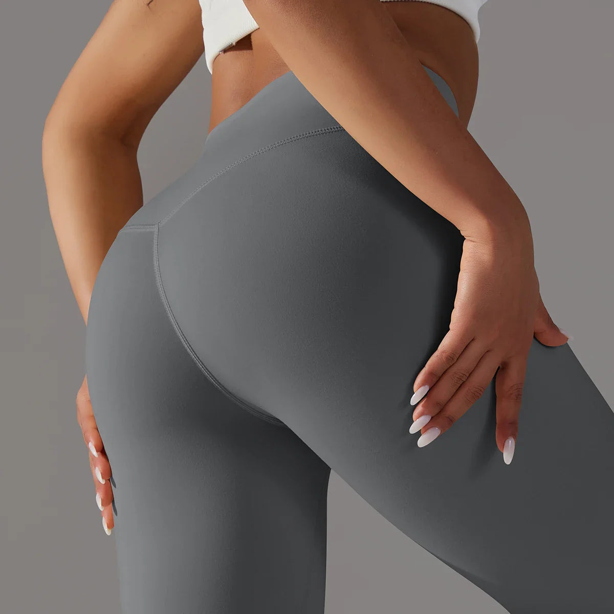 EXCLUSIVE™ High-Waisted Seamless Leggings Blue Grey