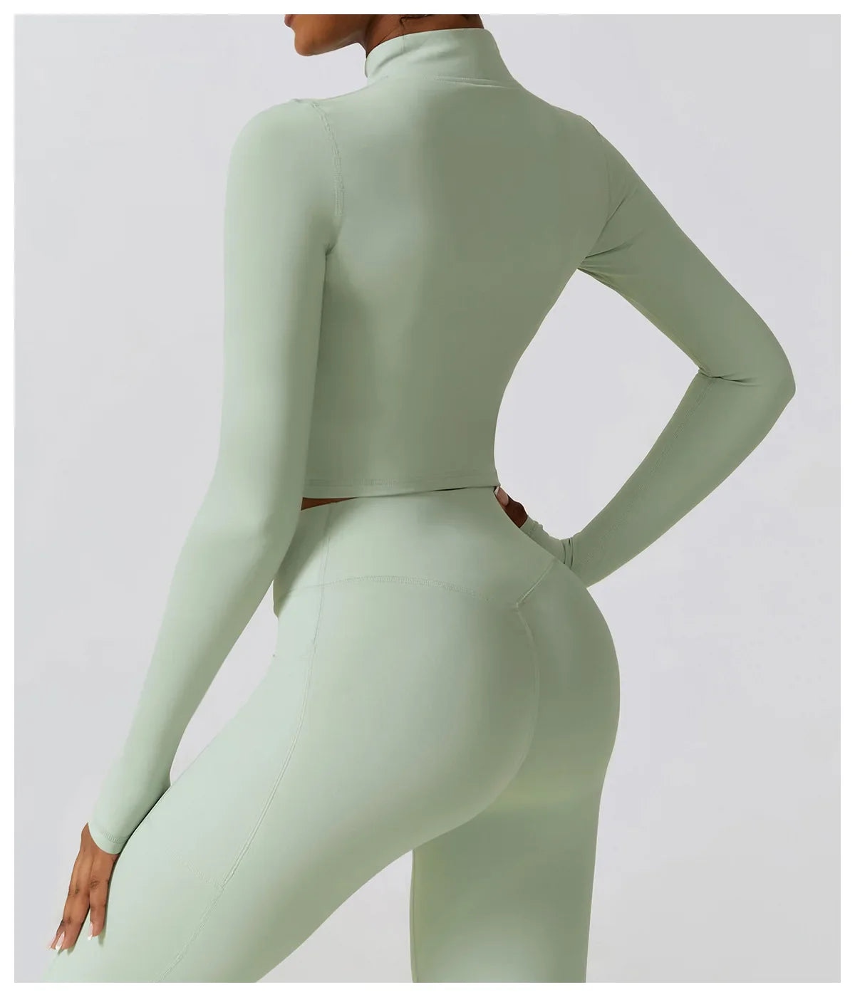 Zip-Up Cropped ACTIVE™ Jacket Sage