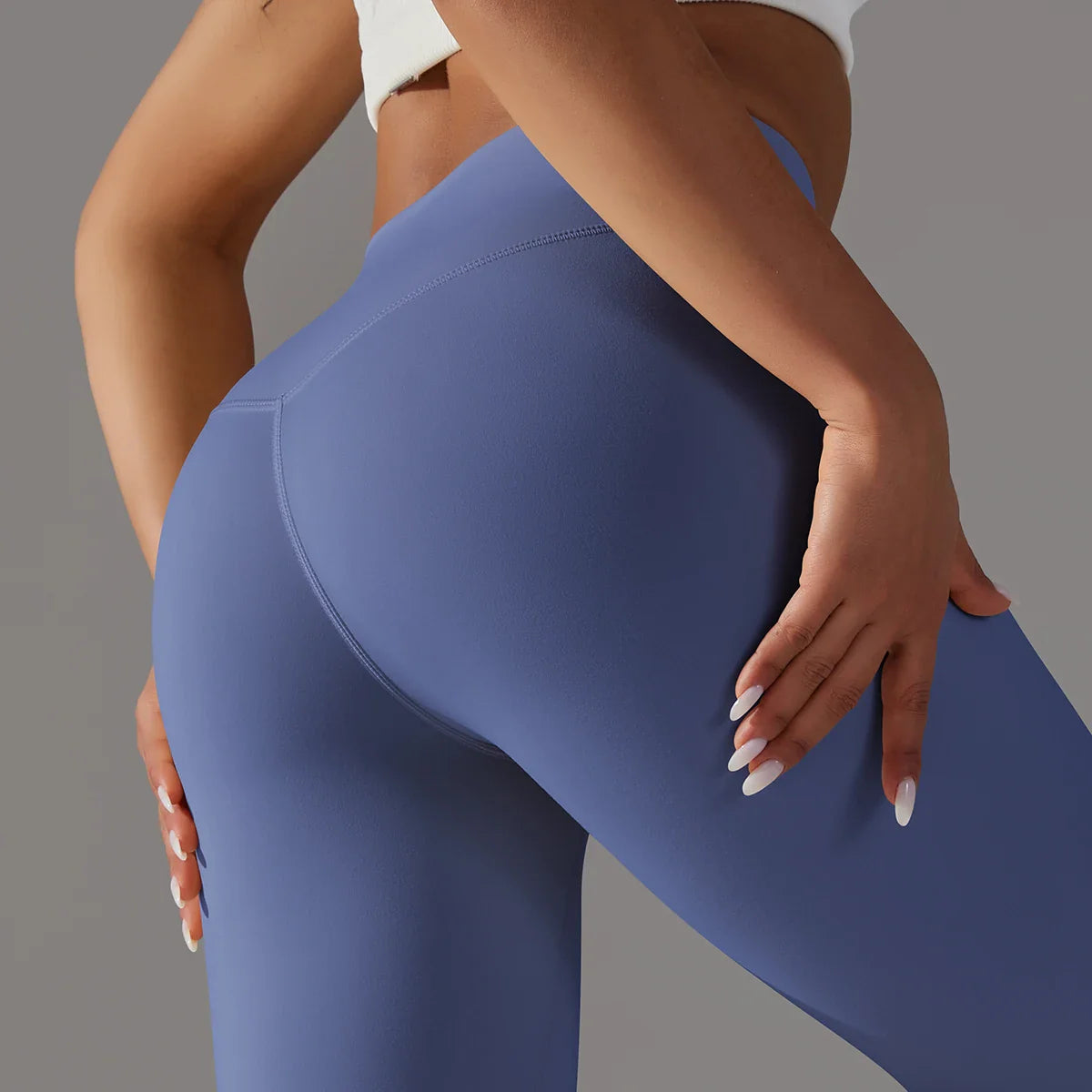 EXCLUSIVE™ High-Waisted Seamless Leggings Blue Grey