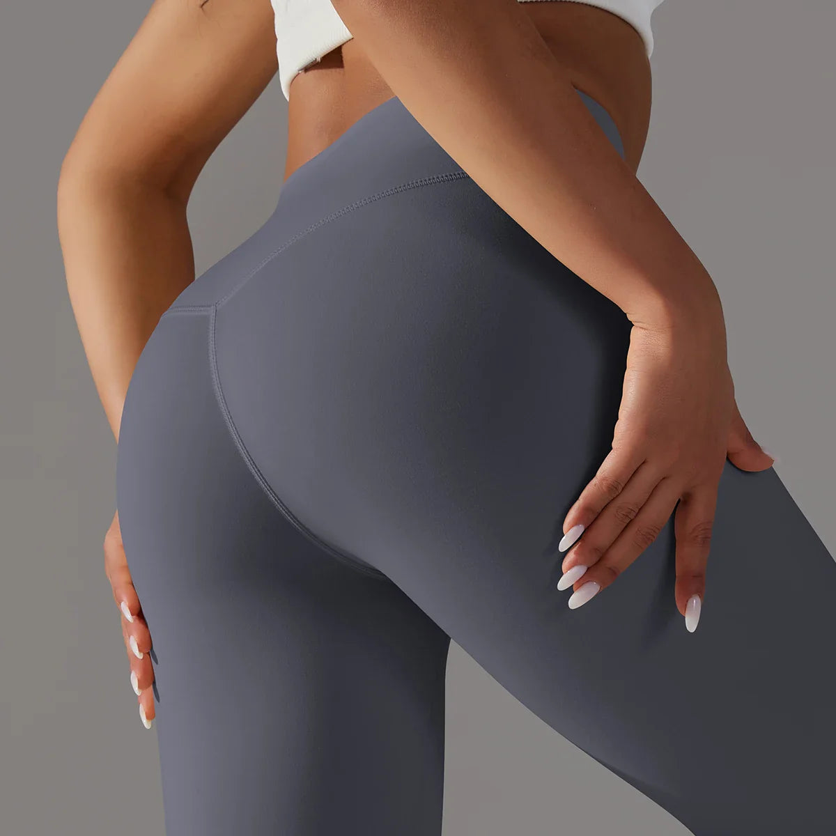 EXCLUSIVE™ High-Waisted Seamless Leggings Blue Grey
