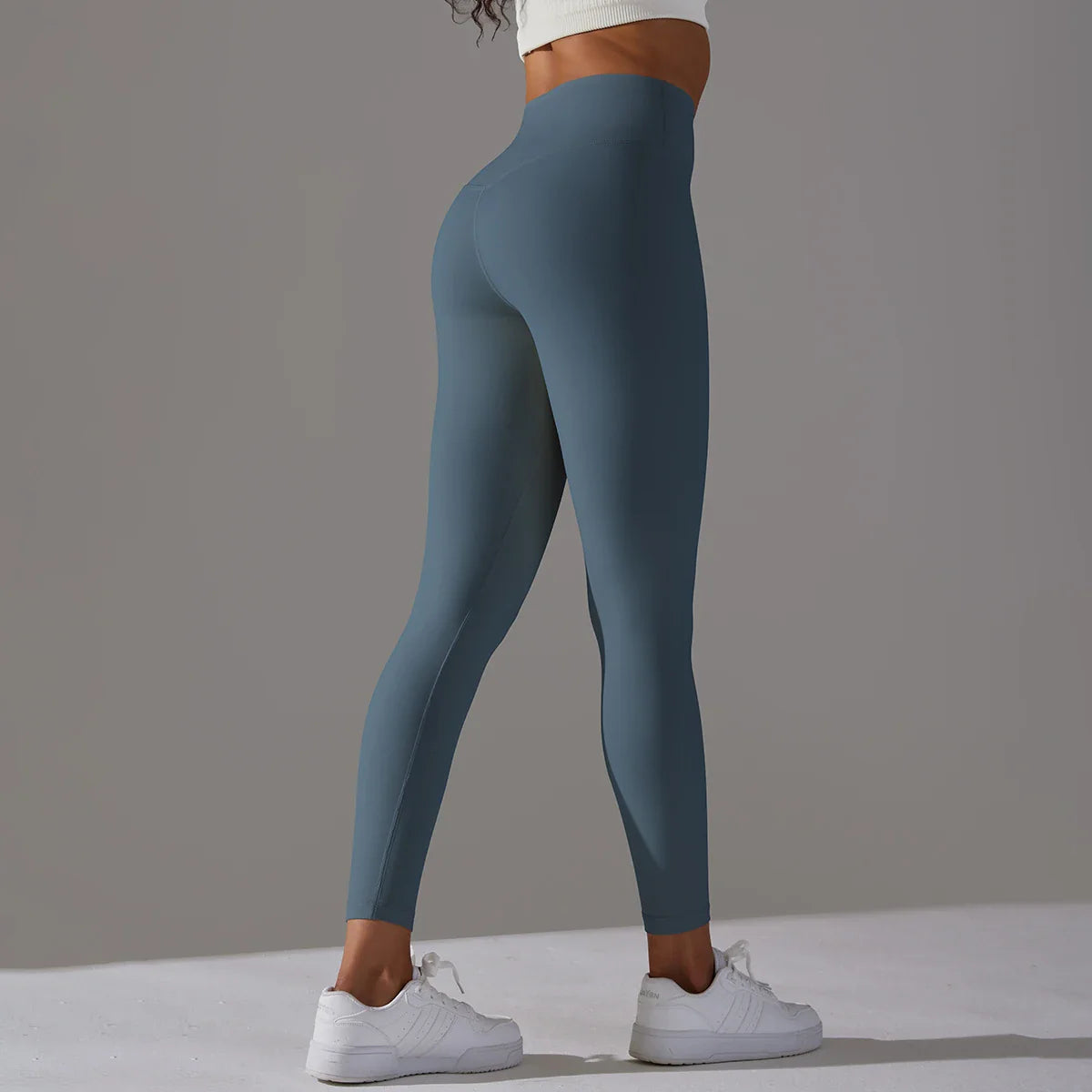 EXCLUSIVE™ High-Waisted Seamless Leggings Blue Grey