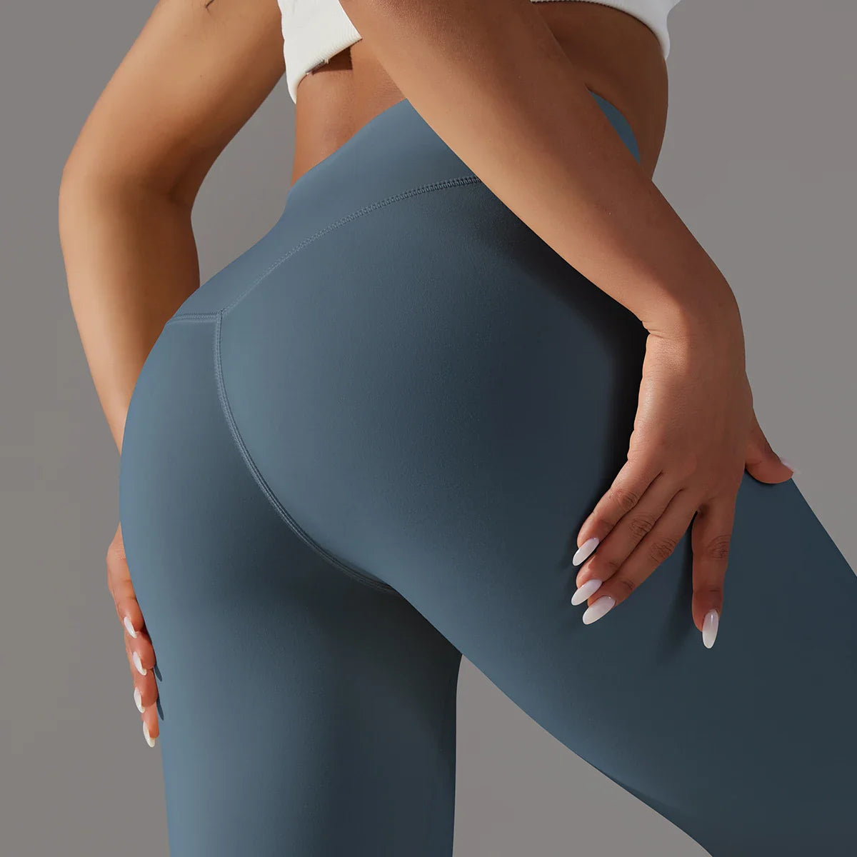 EXCLUSIVE™ High-Waisted Seamless Leggings Blue Grey