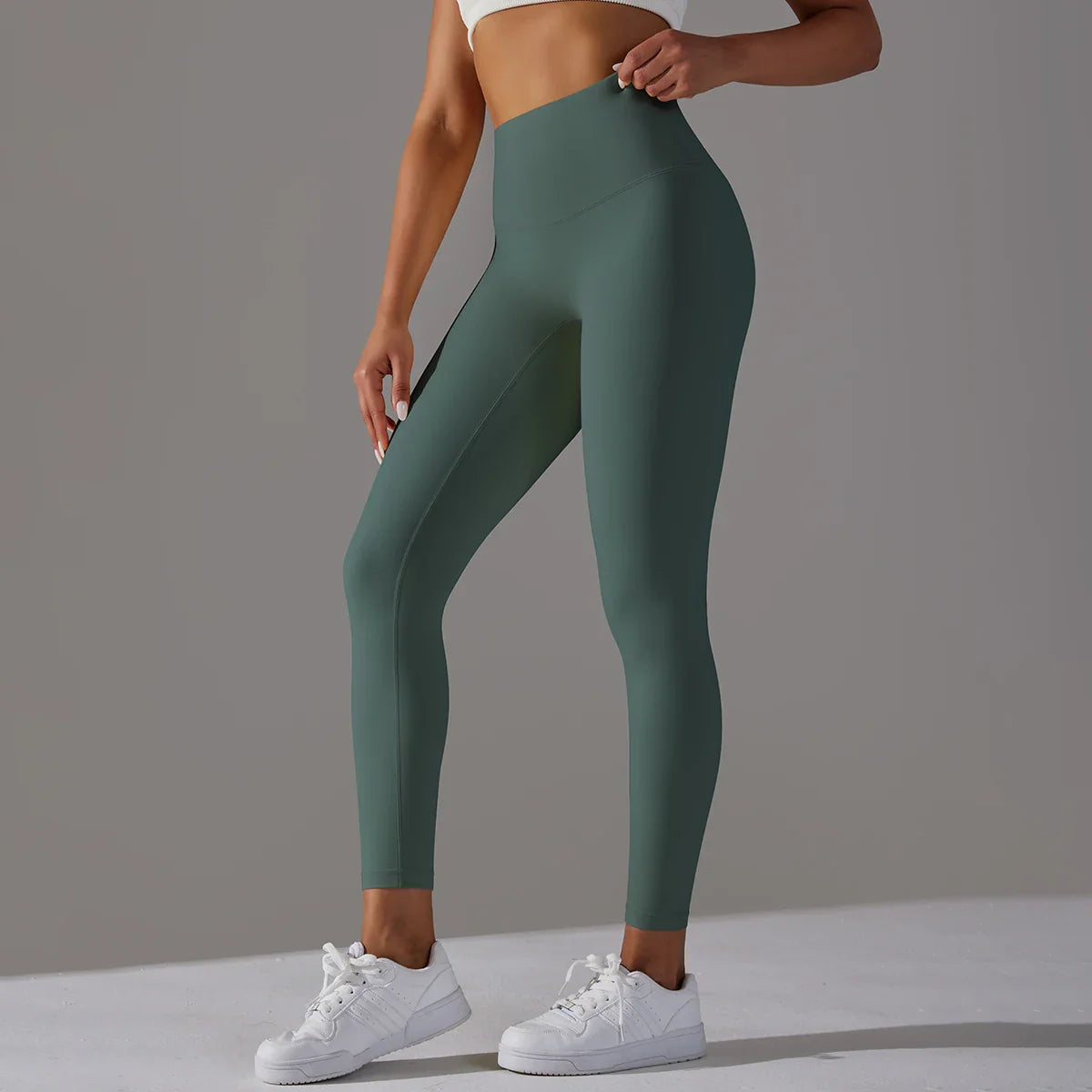 EXCLUSIVE™ High-Waisted Seamless Leggings Blue Grey