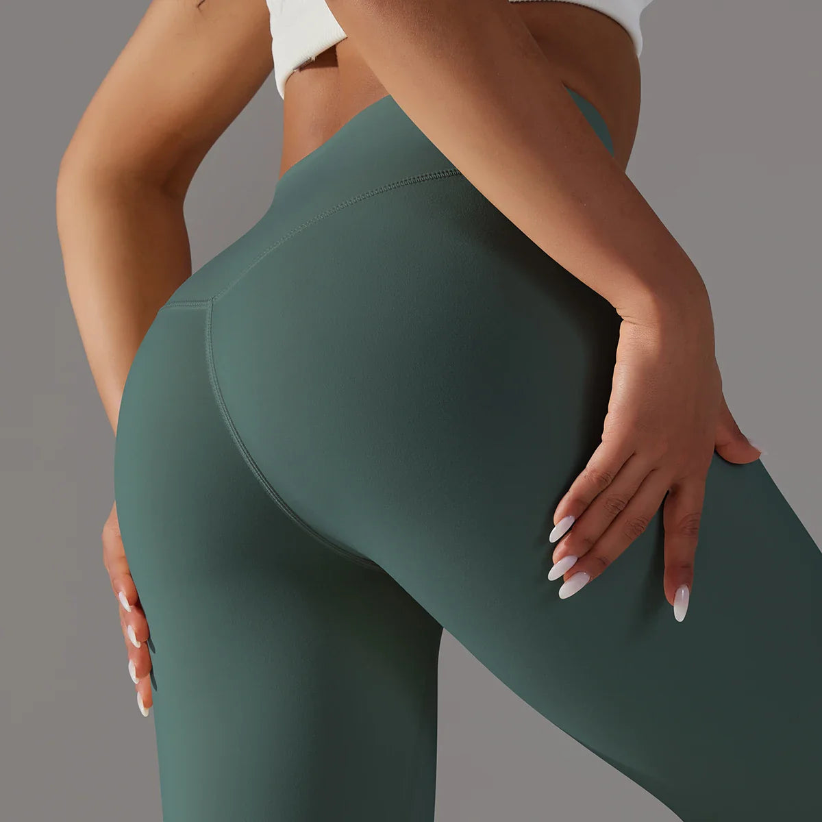 EXCLUSIVE™ High-Waisted Seamless Leggings Blue Grey