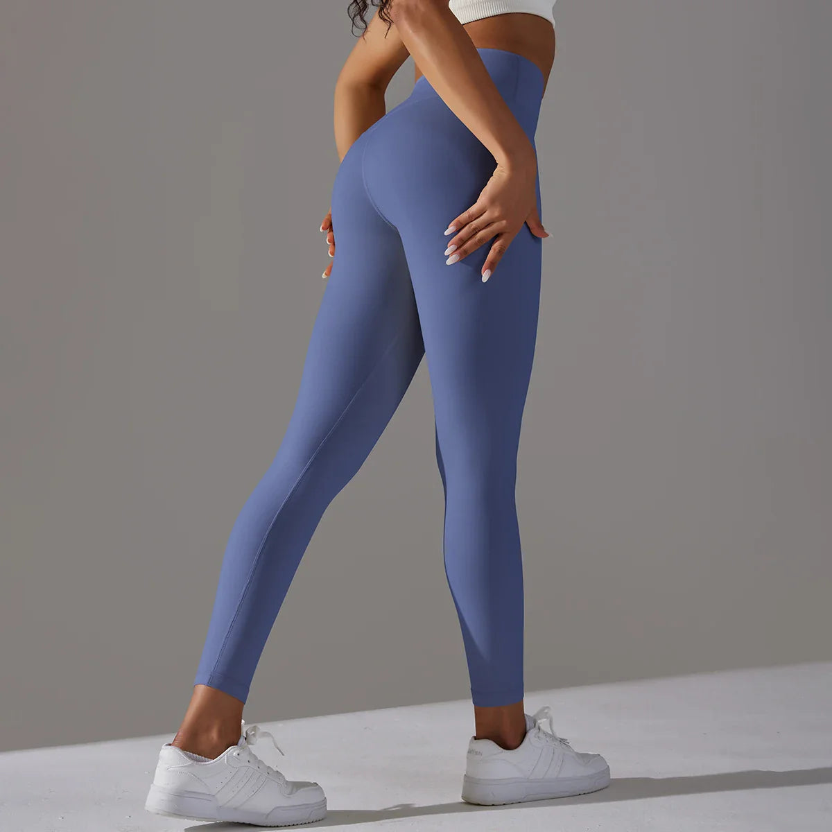 EXCLUSIVE™ High-Waisted Seamless Leggings Blue Grey