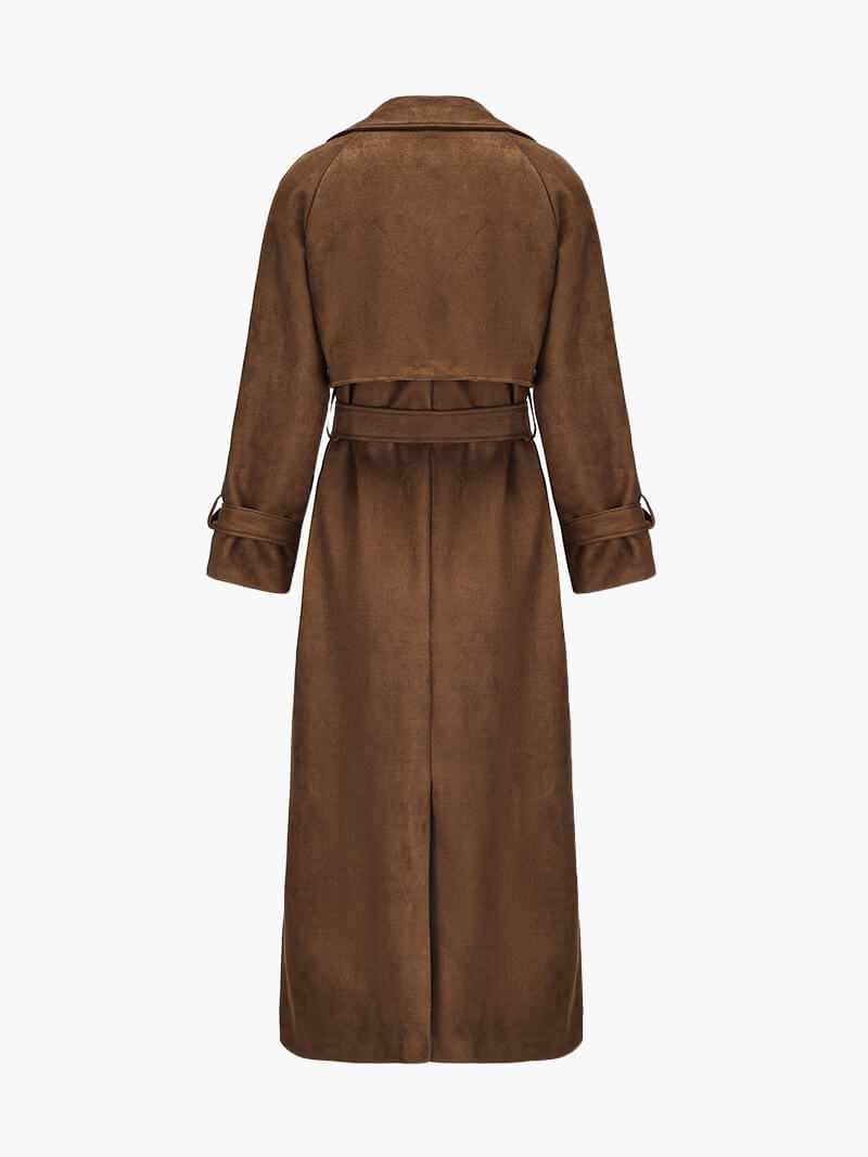 ELA™ | Molly Faux Suede Trench Coat