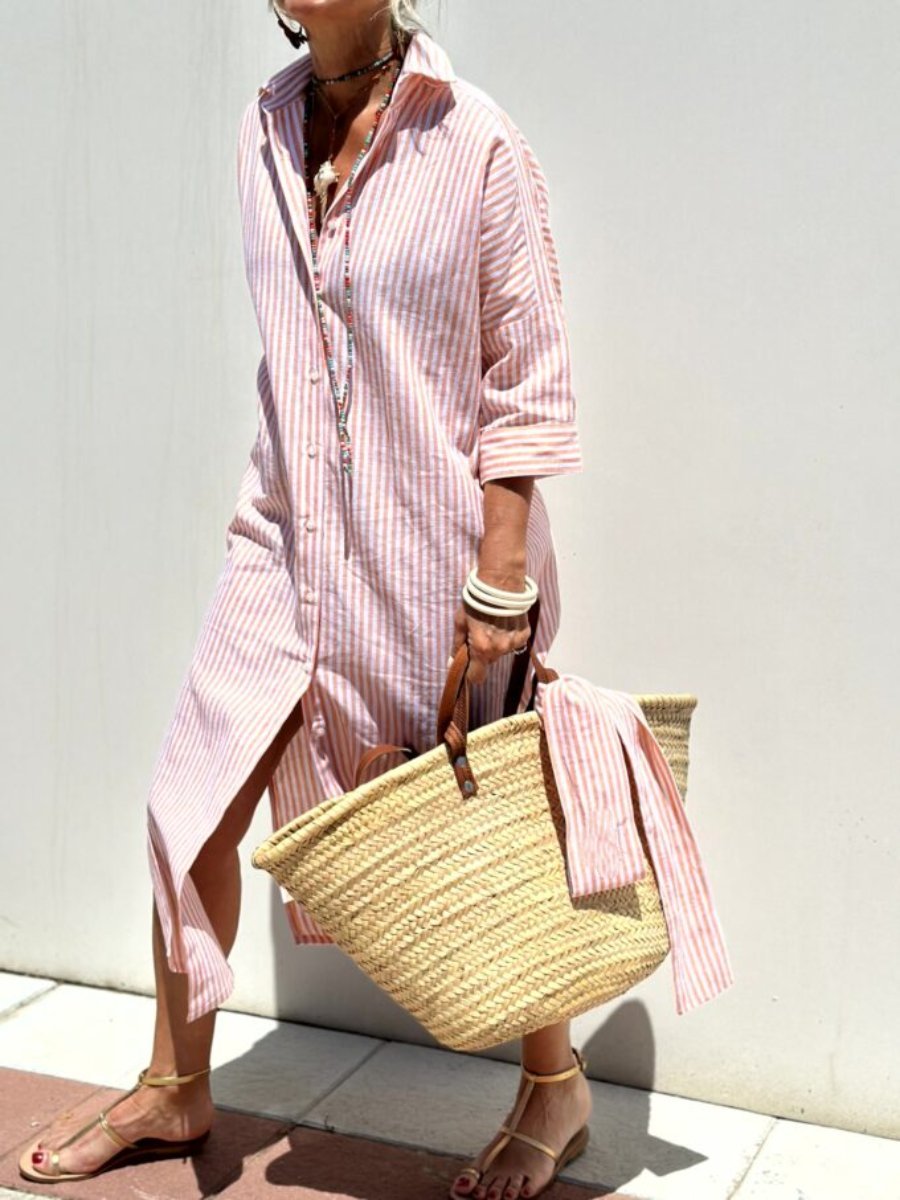 Colen Classic Striped Shirt Dress