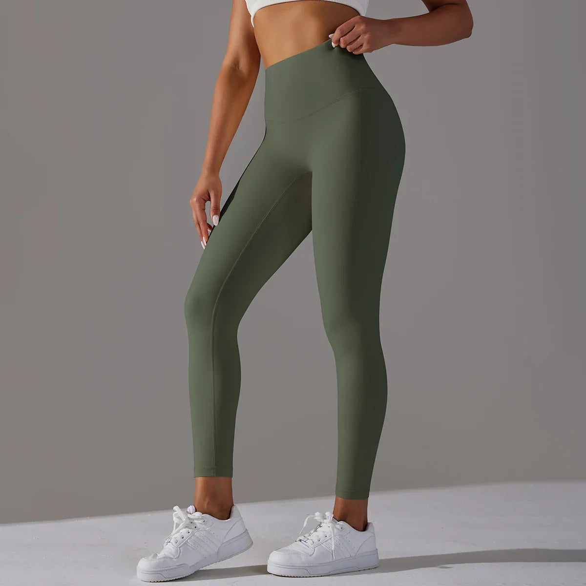 EXCLUSIVE™ High-Waisted Seamless Leggings Blue Grey