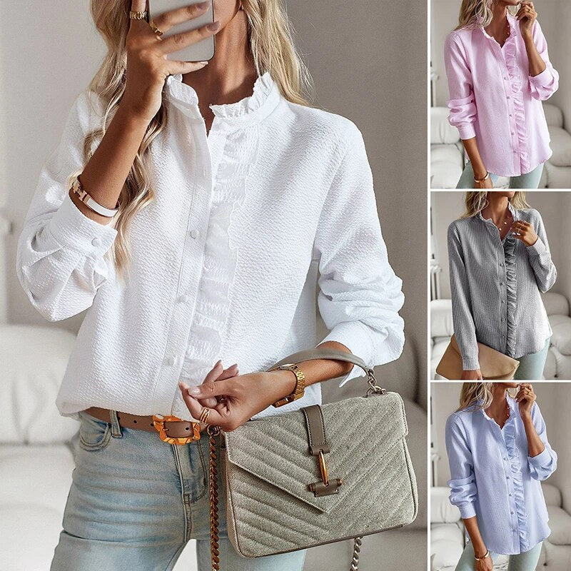 Jade - Ruffle Long Sleeve Shirt